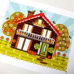 'Folk House' A4 Unframed Pr..