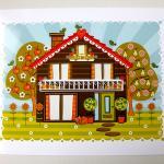 'Folk House' A4 Unframed Pr..