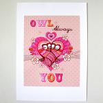 'owl always love you' A4 un..
