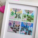 'Double Bunnies' A4 Unframe..