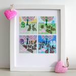 'Double Bunnies' A4 Unframe..