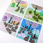 'Double Bunnies' A4 Unframe..
