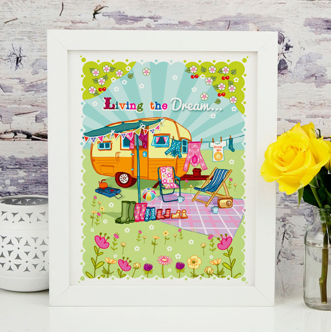 A4 Unframed Illustration Print 'Living The Dream'
