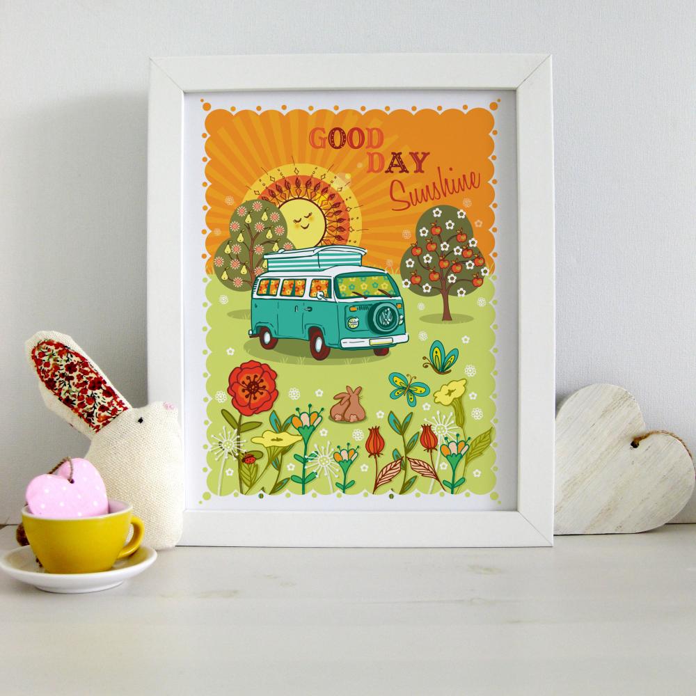 A4 Unframed Illustration Print 'Good Day Sunshine'
