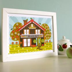 'Folk House' A4 Unframed Print